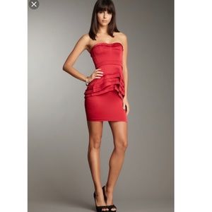 BCBGMAXAZRIA Aurelia Tiered Peplum Cocktail Dress